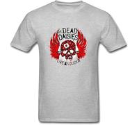 Live & Louder 2018 Punk Style Men T-Shirt The Dead Daisies Skull Grey T Shirt Vintage Art Drawing Red Wings Print Tee