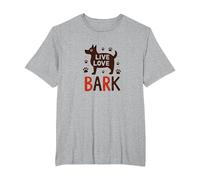 Live Love Bark: Adorable Dog Lover T-Shirt, Men's Big and Tall, Heather Grey, 4X Tall