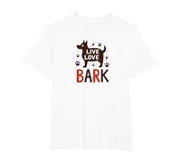 Live Love Bark: Adorable Dog Lover T-Shirt, Men's Big and Tall, White, 3X Tall
