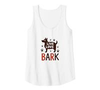 Live Love Bark: Adorable Dog Lover Tank Top, Women, White, XXL