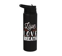 Live Love Breath Pulmonologist Respiratory Therapist Apparel Stainless Steel Insulated Water Bottle