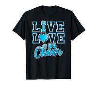 Live Love Cheer Coquette Blue I Love Cheer Bow Sport Girls T-Shirt