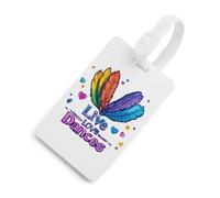 Live Love Dances Luggage Tag for Suitcase Cute ID Tags Travel Baggage Identifier Labels White-Style