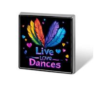 Live Love Dances Square Badge Cute Heart Brooch Pins Button Badges for Backpack Jackets Hats Decor