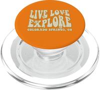 Live Love Explore Colorado Springs CO Retro Style Design PopSockets PopGrip for MagSafe