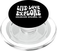 Live Love Explore Colorado Springs CO Retro Style Design PopSockets PopGrip for MagSafe