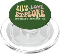Live Love Explore Colorado Springs CO Retro Style Design PopSockets PopGrip for MagSafe