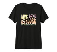 Live Love Explore Colorado Springs CO Retro Style Design Premium T-Shirt