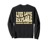 Live Love Explore Colorado Springs CO Retro Style Design Sweatshirt