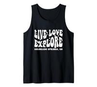 Live Love Explore Colorado Springs CO Retro Style Design Tank Top
