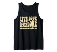 Live Love Explore Colorado Springs CO Retro Style Design Tank Top
