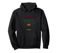 Live Love Football Retro Sports Fan Enthusiasm Pullover Hoodie, Adult Unisex, Black, XXL