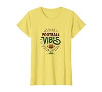 Live Love Football Retro Sports Fan Enthusiasm T-Shirt, Women, Lemon, XXL