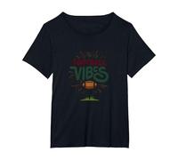 Live Love Football Retro Sports Fan Enthusiasm T-Shirt, Women's Plus, Black, 2X