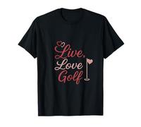 Live Love Golf Heart Flag Golf Pun for Golf Lovers T-Shirt