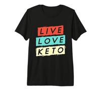 Live Love Keto Retro Weight Loss Healthy Food Ketogenic Diet Premium T-Shirt