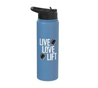 Live Love Lift Free Weight Powerlifting Design Stainless Steel Insulated Water Bottle