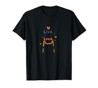 Live Love Love Cat Inspirational Quote T-Shirt, Men, Black, XXL