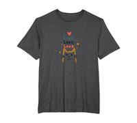 Live Love Love Cat Inspirational Quote T-Shirt, Men's Big and Tall, Dark Heather Grey, 5X Tall