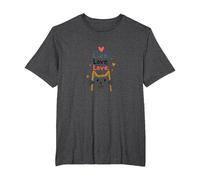 Live Love Love Cat Inspirational Quote T-Shirt, Men's Big and Tall, Dark Heather Grey, 6X Tall