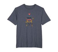 Live Love Love Cat Inspirational Quote T-Shirt, Men's Big and Tall, Heather Blue, 5X Tall