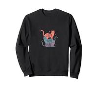 Live Love Purr: Adorable Cat Lover's Graphic Sweatshirt, Adult Unisex, Black, XXL