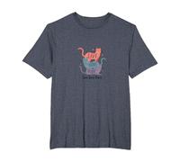 Live Love Purr: Adorable Cat Lover's Graphic T-Shirt, Men's Big and Tall, Heather Blue, 4X Tall