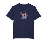Live Love Purr: Adorable Cat Lover's Graphic T-Shirt, Men's Big and Tall, Navy, 4X Tall