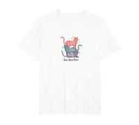 Live Love Purr: Adorable Cat Lover's Graphic T-Shirt, Men's Big and Tall, White, 6X Tall