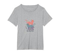 Live Love Purr: Adorable Cat Lover's Graphic T-Shirt, Women's Plus, Heather Grey, 5X