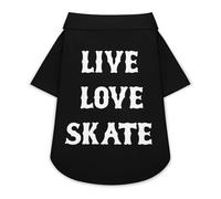 Live Love Skate Cute Dog Shirt Button Down Cats Clothes T-Shirts for Small Medium Large Pet