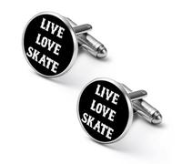 Live Love Skate Funny Cufflinks Fashion Men Cuff Links Shirt Accessories for Business Wedding