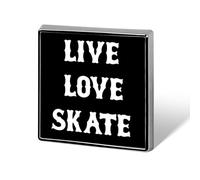 Live Love Skate Trendy 1″ Metal Badge Brooch Pin Tie Decor Clothes Hat Bags Accessory