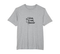Live, Love, Soccer - Women's Sports Passion Gift T-Shirt, Men's Big and Tall, Heather Grey, 2X Tall