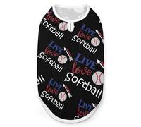 Live Love Softballs Dog And Cat Clothes Pet Summer Sleeveless T Shirt Basic Vest M