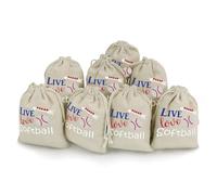 Live Love Softballs Reusable Drawstring Bags 8 Pcs Jewellery Favour Pouch Christmas Halloween Candy