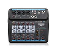 Live Mixers DJ Sound Controller Interface w/USB Drive for Computer Recording 4/6-Channel Studio Audio Mixer Professional and Beginners,6 Channel