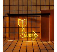 Live Nudes Neon Sign for Wall Decor, USB Powered Dimmable LED Neon Lights for Bar Man Cave Dance Show Party Prom,Orange,30x20cm