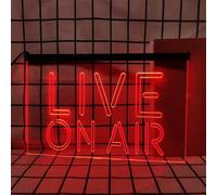 Live on Air Dimmable Neon Sign for Wall Decor, USB Powered LED Advertising Live on Air Neon Light Sign for Game Room, Music Studio,Red,40x30cm