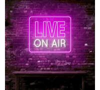 Live On Air Neon Light Sign Letters LED Recording Wall Art Lamp for Studio Bedroom Game Room Party,Live Streaming Sign for Twitch,Tiktok,YouTube Streamers/Gamers,5V USB Power