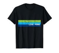 Live Pono Hawaii Balance Nature Harmony Aloha Ohana Blues Value Graphic T-Shirt, Men, Black, S