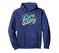 Live Salty Retro Beach Vibes Sea Salt Ocean lovers Pullover Hoodie