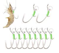 Live Shrimp Hook 10 Pieces Glowing Angling Tackle Tool