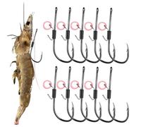Live Shrimp Hooks, Powerful Rig Fresh Water, Heavy Duty 10 Piece Hooks Bass Trout Strong Rig for Camping