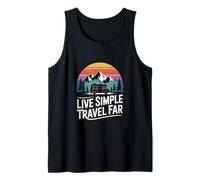 Live Simple Travel Far Van Life Mountain Camping Tank Top