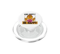 Live Simply Be Happy Buddhist Statue Symbol Priest Buddhism PopSockets PopGrip for MagSafe