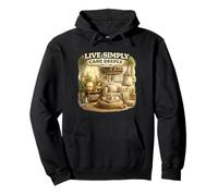 Live Simply Care Deeply Mindful Lifestyle Design Pullover Hoodie