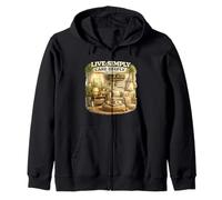 Live Simply Care Deeply Mindful Lifestyle Design Zip Hoodie