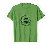 Live Simply: Minimalist Nature Wreath Inspirational T-Shirt, Men, Grass, 3XL