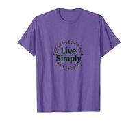 Live Simply: Minimalist Nature Wreath Inspirational T-Shirt, Men, Purple Heather, 3XL